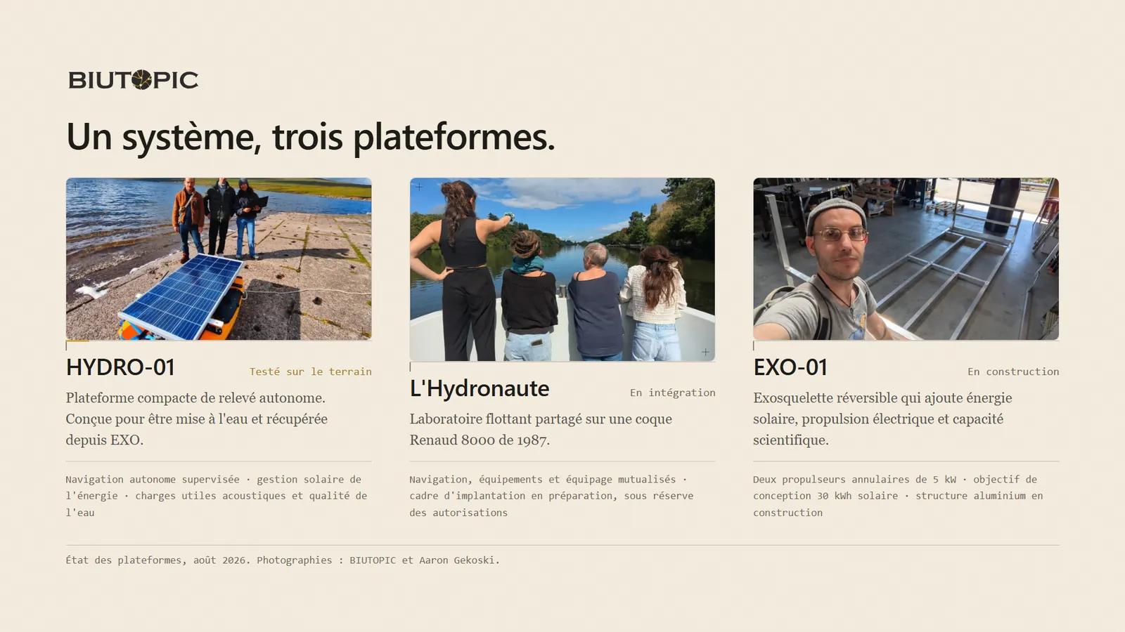 Page 03 — Un système, trois plateformes.